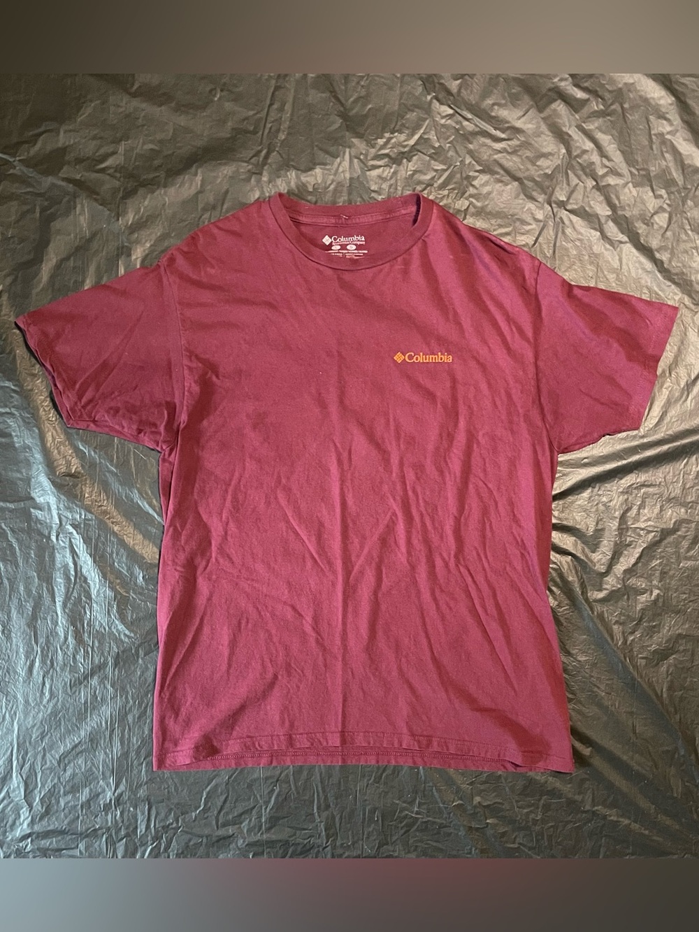 Columbia Men’s Short Sleeve Tee - Maroon with Yellow Logo